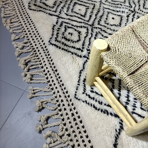 Abstract rug, Modern rug, handmade rug, contemporary rug, mushroom rug, 6x9 Moroccan rug, beni ourain rug 6x9, taupe moroccan rug 6x9 feet