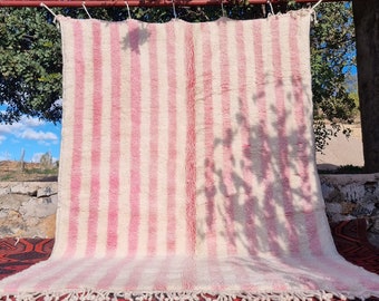 Gorgeous tapis, striped pattern rug, large Morrocan pink rug, custome size  rug, pink morocco rug, 8x10 rug for living room