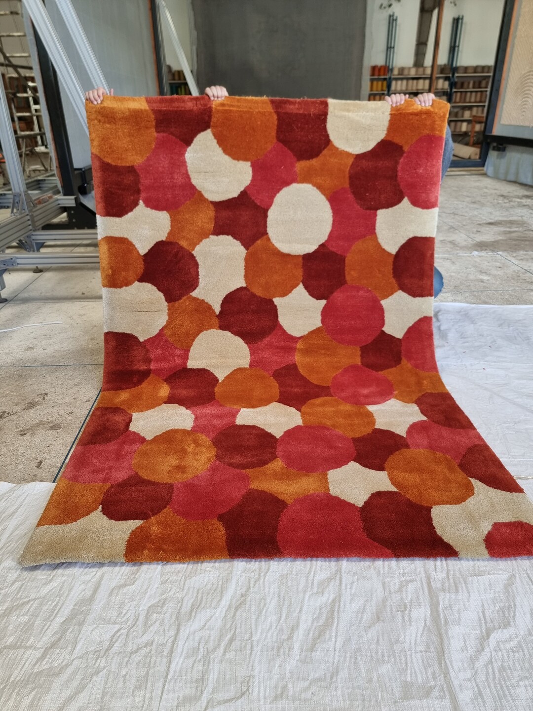 Moroccan Rug Orange, Plush Rug for Living Room, Orange Morocco Rug