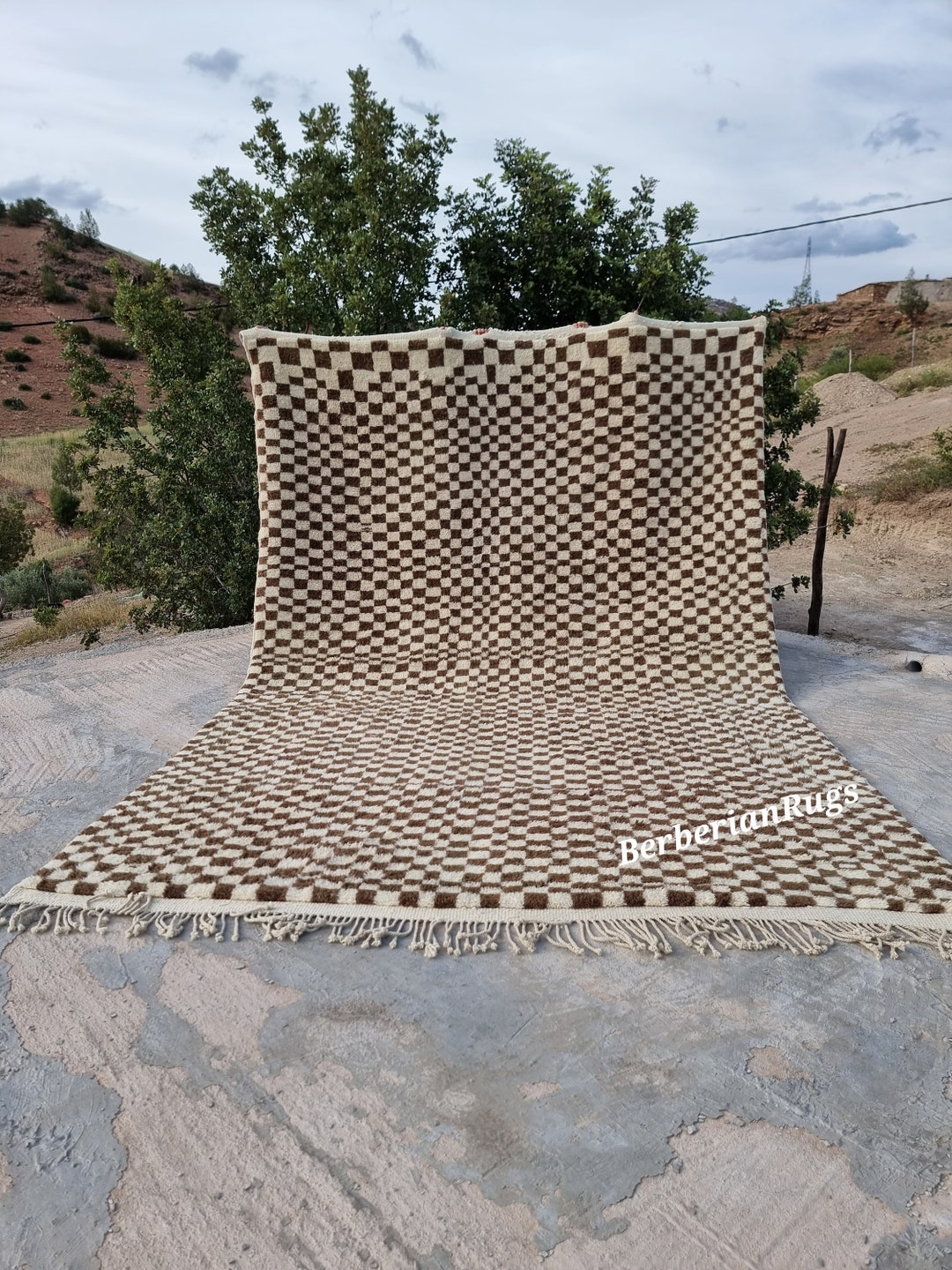 Moroccan Checkered Rug, Custom Made Checker Rug-large Moroccan Carpet ...