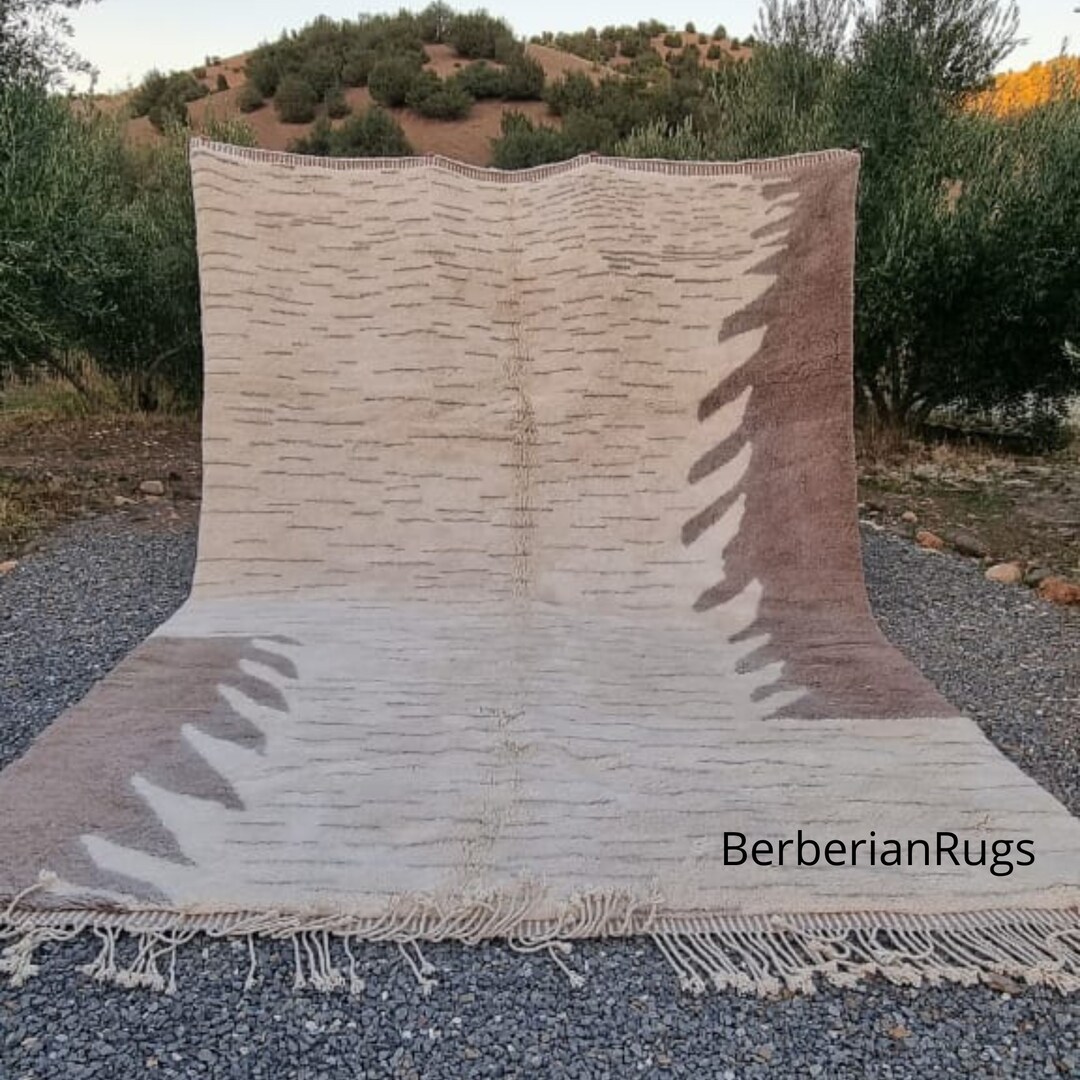Moroccan Rug Brown White and Brown Rug Abstract Rug Boho - Etsy