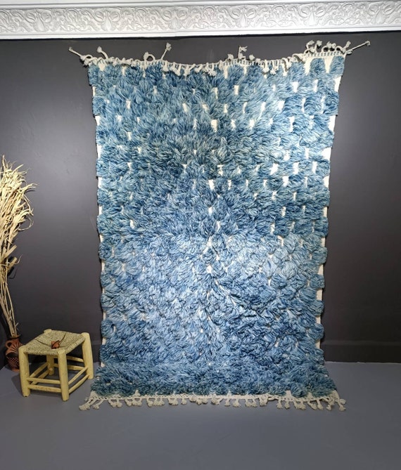 Sky Blue Checkered Rug Blue Moroccan Rug 5x8 Moroccan Blue - Etsy