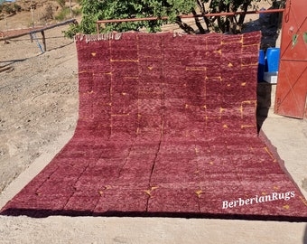 Moroccan rug 10x13, Beni Mrirt rug, Unique Beni ourain rug, New Berber design, Hand-Knotted ,Moroccan wool rug, 10 x 13 rug shag