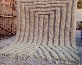 moroccan rug , Beni Mrirt rug, Unique Beni ourain rug, New Berber design, modern beni rug , area rugs for bedroom, natural color