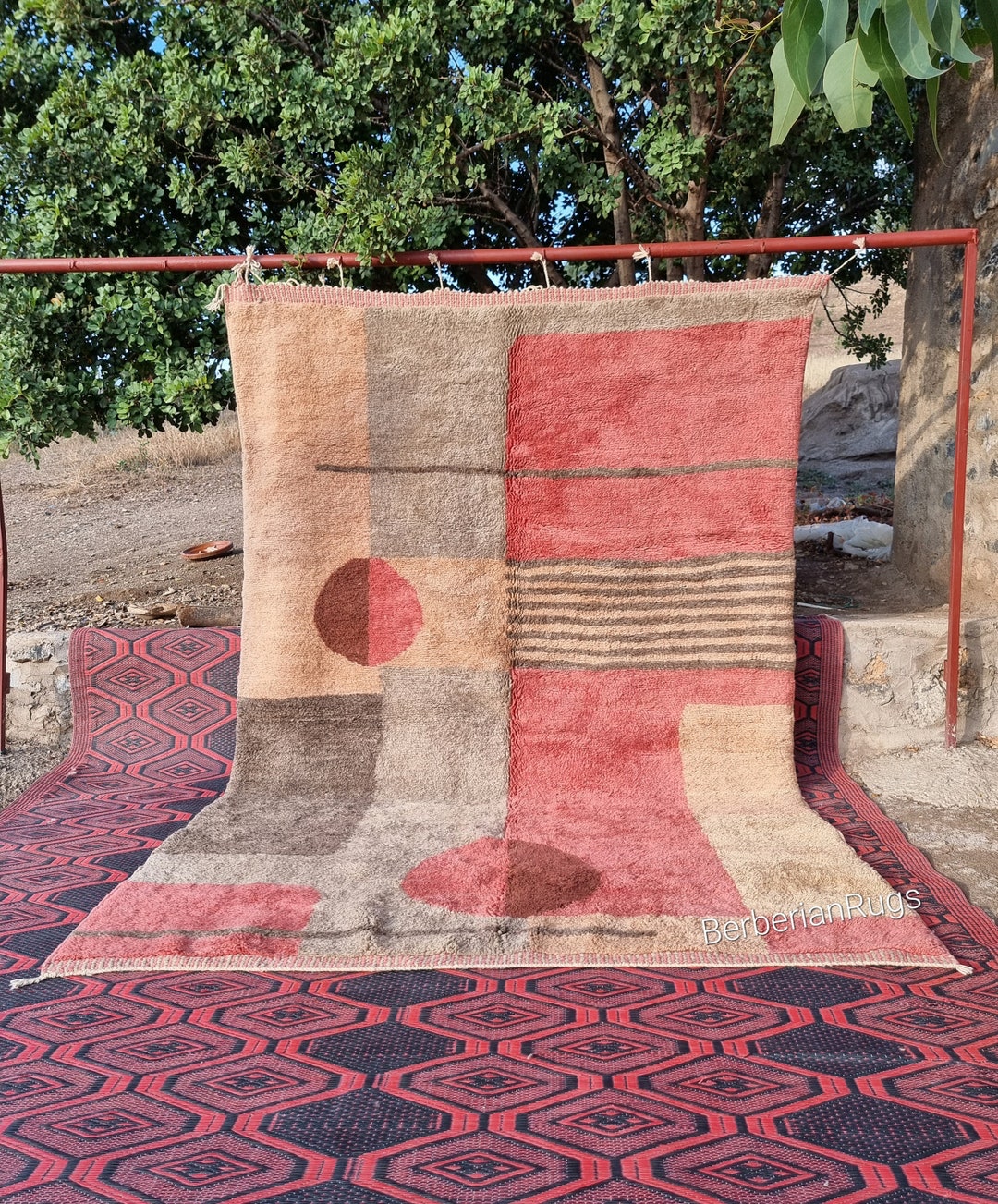 Modern Morocco Rug, Pink Beni Ourain Rug, Beni Mrirt Rug, Soft Carpet