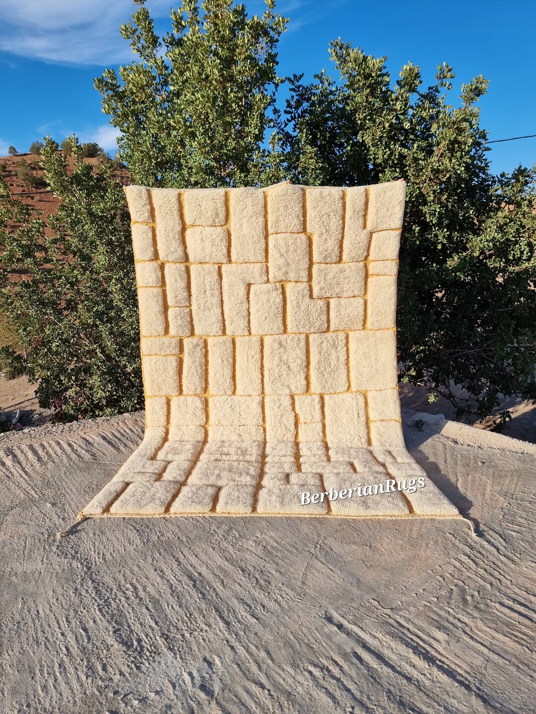 Tapis Beni Ouarain Tapis Berbère orange Tapis Marocain - France