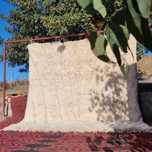 Fluffy moroccan rug, college apartment decor , Beni Mrirt rug , Unique Beni ourain rug, New Berber design, modern beni rug, plush rug shaggy