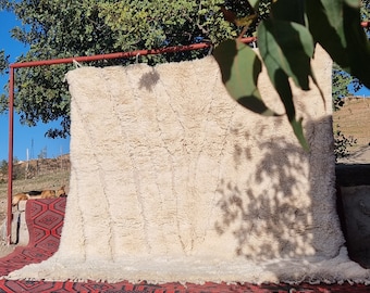 Fluffy moroccan rug, college apartment decor , Beni Mrirt rug , Unique Beni ourain rug, New Berber design, modern beni rug, plush rug shaggy