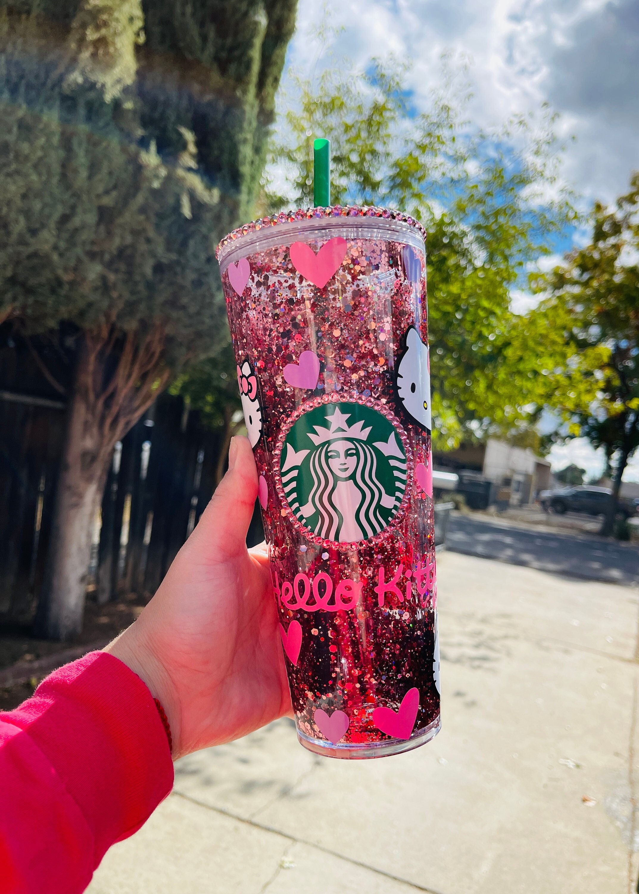 Pink Starbucks Retro Flower Tumblr Venti Cold Cup Reusable Limited Ed Iced  Coffee Cup Frosted 24oz 