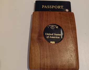 Black Walnut Passport Holder