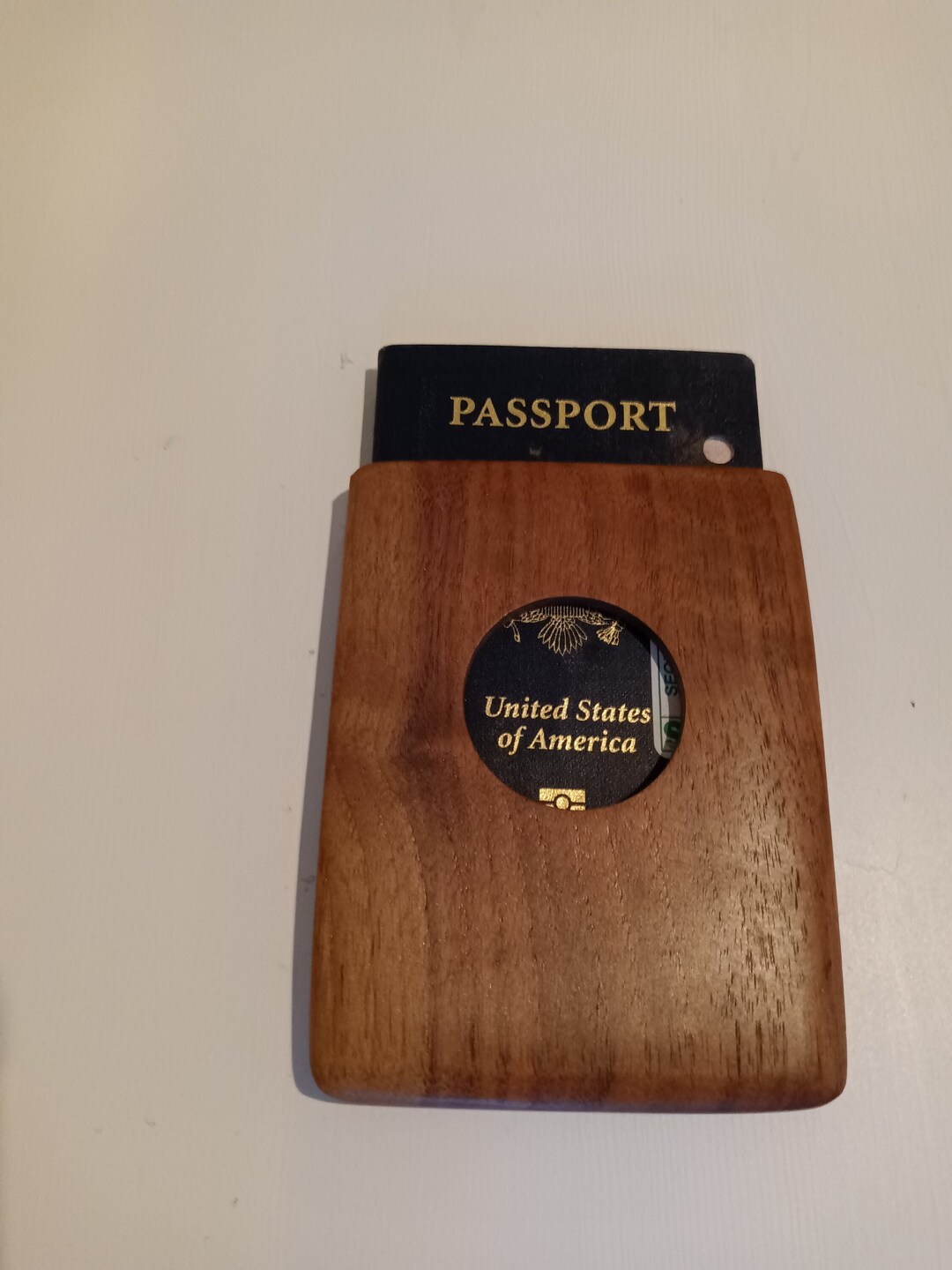 Walnut Leather Passport Holder