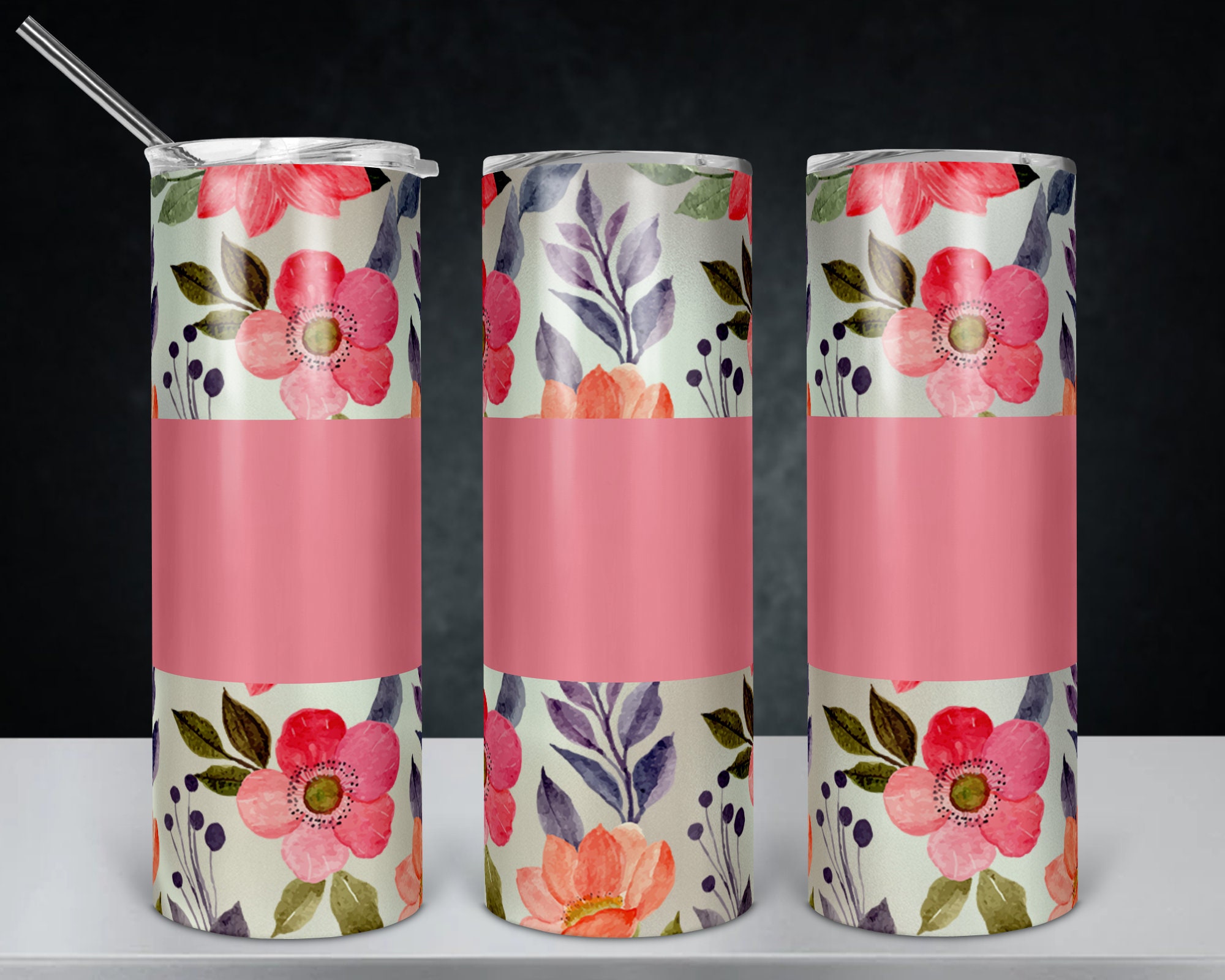 Flowers Tumbler Design Digital Download Etsy