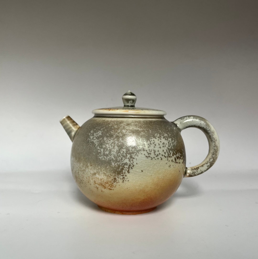 Jingdezhen Handmade Teapot,pottery Teapot,wood Fired Glaze Roundshaped