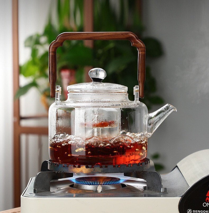 Simax Glass Teapot For Stovetop: Glass Tea Kettle For Stove Top - Tea Pots  For Stove Top - Stovetop & Microwave Safe Kettles For Boiling Water - Clear