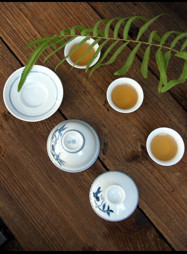 Chaozhou Gongfu Tea Gaiwan Set,100ml Porcelain Gaiwan Set,handpainted