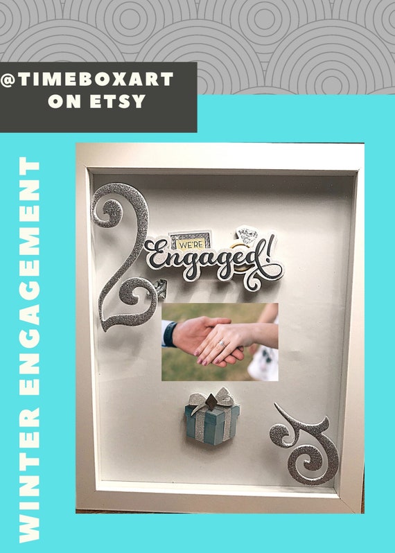 Engagement Shadow Box Mixed Media Art Etsy