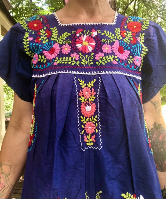 Vintage Blue Oaxaca Dress