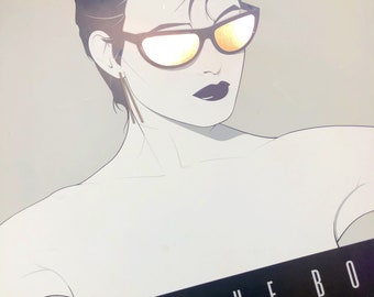 1983 Limited Edition Gold Foil Japanese Patrick Nagel Sunglasses