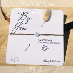 Goldenes Hämatit-Chalcedon-Armband, minimalistischer Schmuck für Frauen aus Naturstein, personalisiertes Geschenk Lithotherapie