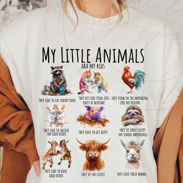 My Little Animals PNG, Funny Mom png, Momlife Sublimation PNG, Life with Kids Sublimation png, Funny Kids sublimation png