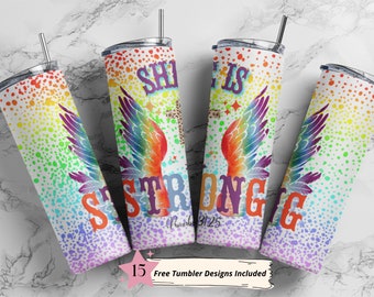 20oz Skinny Tumbler Christian Bible Verse Sublimation Design Templates, She is Strong Proverbs 31 Tumbler Straight PNG Digital Download