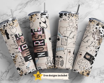 Labor & Lieferung Krankenschwester 20 oz Skinny Tumbler Sublimation Leopard Boho L und D Wrap Design für Straight Tumbler, PNG-Datei, digital,