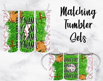 Baseball Boy MAMA tumbler png wrap set| Sublimation Digital Download Kids Water Bottle 12oz skinny straight 20oz tumbler Sport tumbler