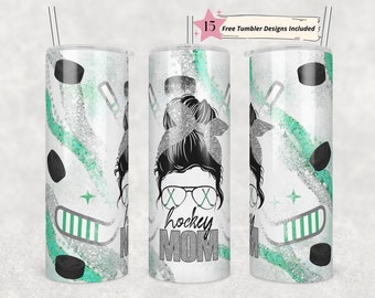 20oz Skinny Tumbler Hockey Mom  Designs Template Straight PNG File Download hockey mom sport tumbler design