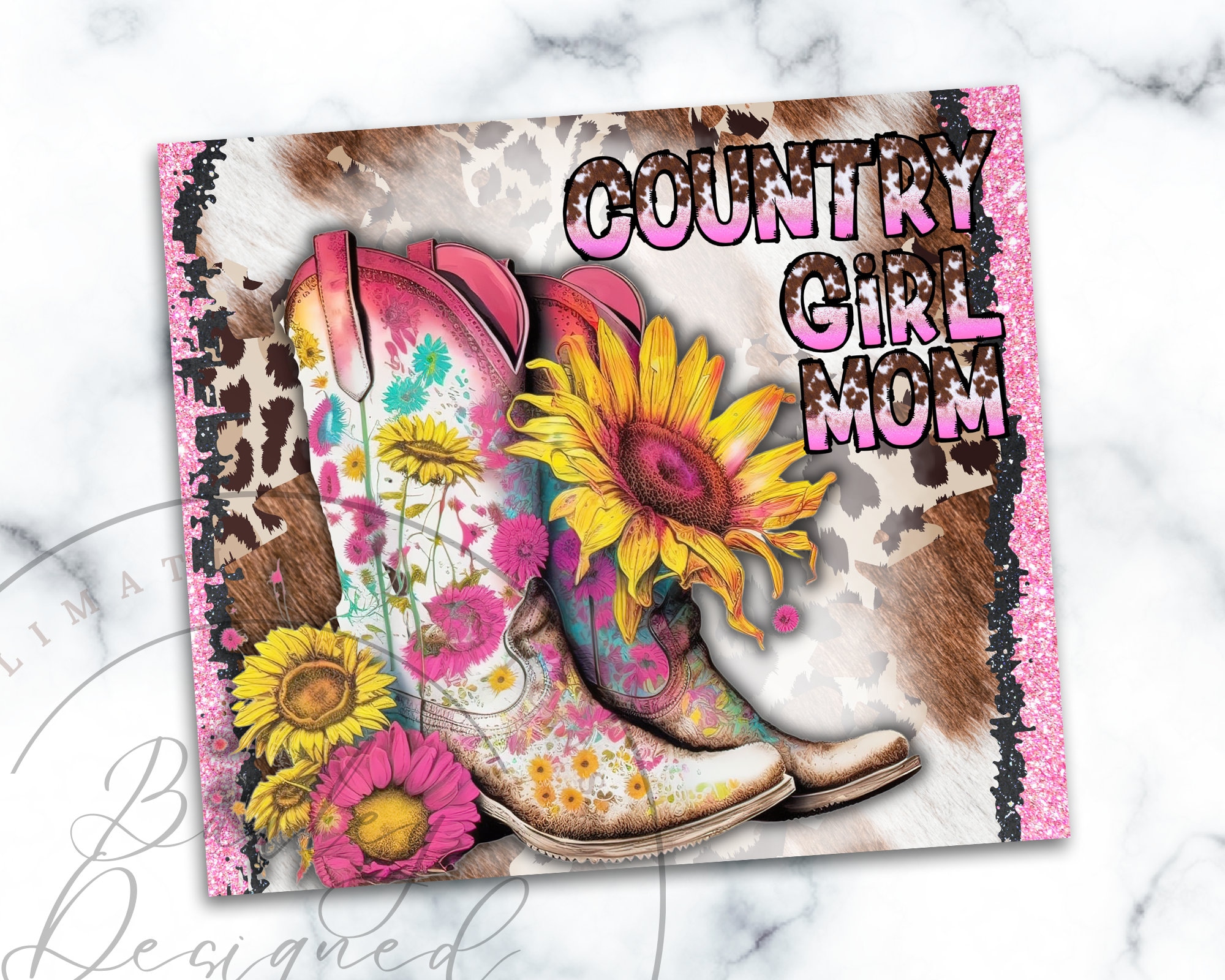 Country Girl Mom 20 Oz Skinny Tumbler Sublimation Design Digital ...
