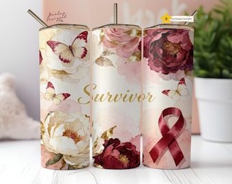 Head and Neck Cancer Survivor Awareness Tumbler Wrap 20 oz Skinny Tumbler Sublimation Design Digital Download PNG Instant DIGITAL ONLY