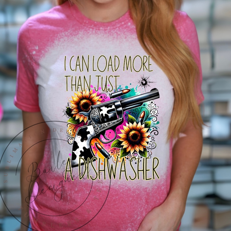 a woman wearing a t - shirt that says i can load more than just a