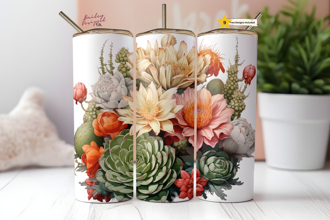Floral 20 Oz Skinny Tumbler Sublimation Design Digital Download PNG ...
