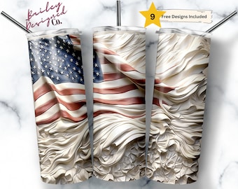 American Flag 3D tumbler wrap 20 oz Skinny Tumbler Sublimation Design Digital Download PNG Instant DIGITAL ONLY, America Tumbler Wrap