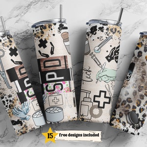 SPD Tech20 oz Skinny Tumbler Sublimation Leopard Boho Wrap Design For Straight Tumbler, PNG File, Digital