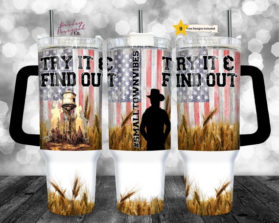 Country Music Small Town Vibes 40oz Tumbler Wrap PNG Tumbler Design  Sublimation Designs Downloads Sublimation Tumbler With Handle Wrap 