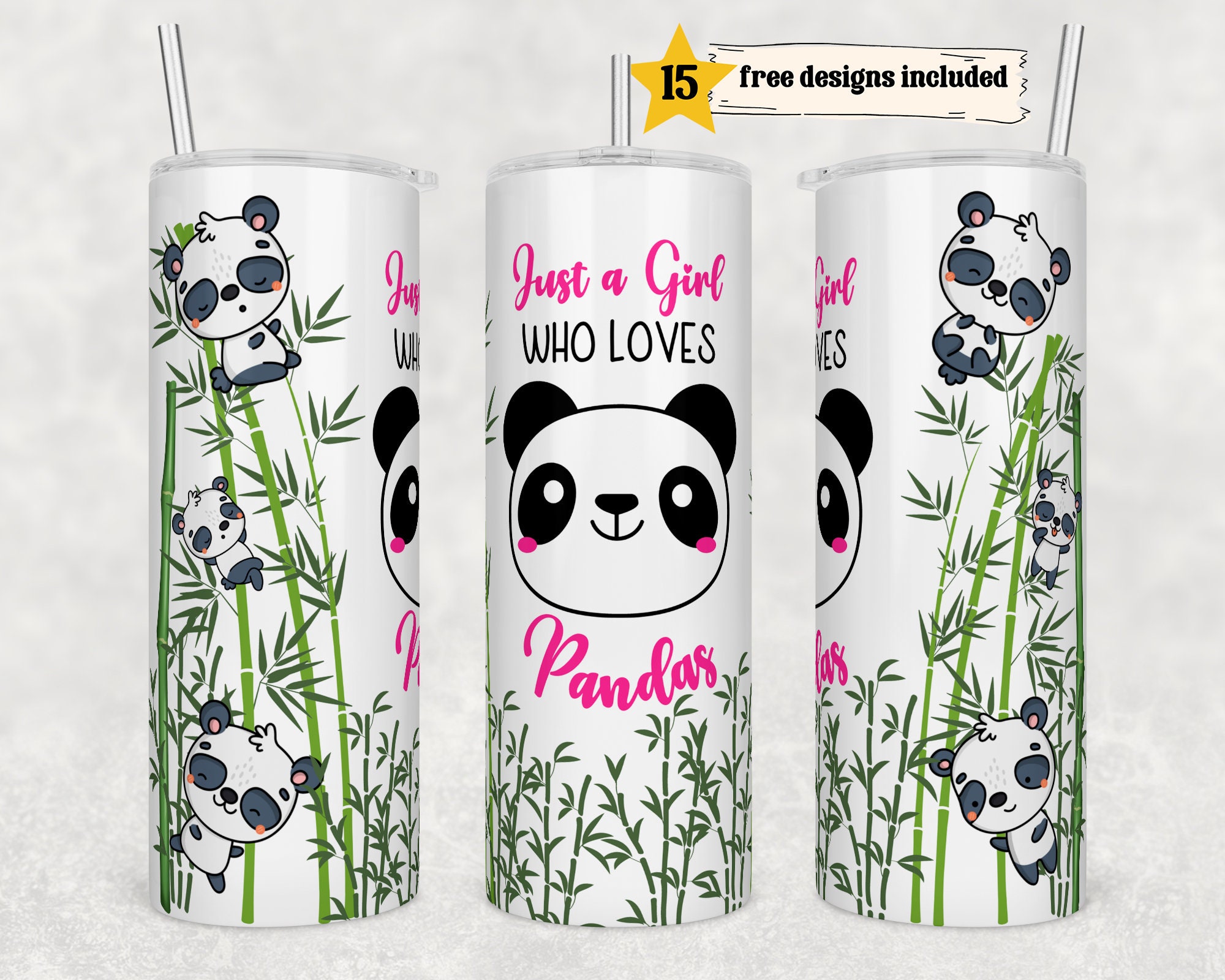 Cute Baby Panda Full Tumbler Wrap Graphic by Farmers Dawter Design ·  Creative Fabrica