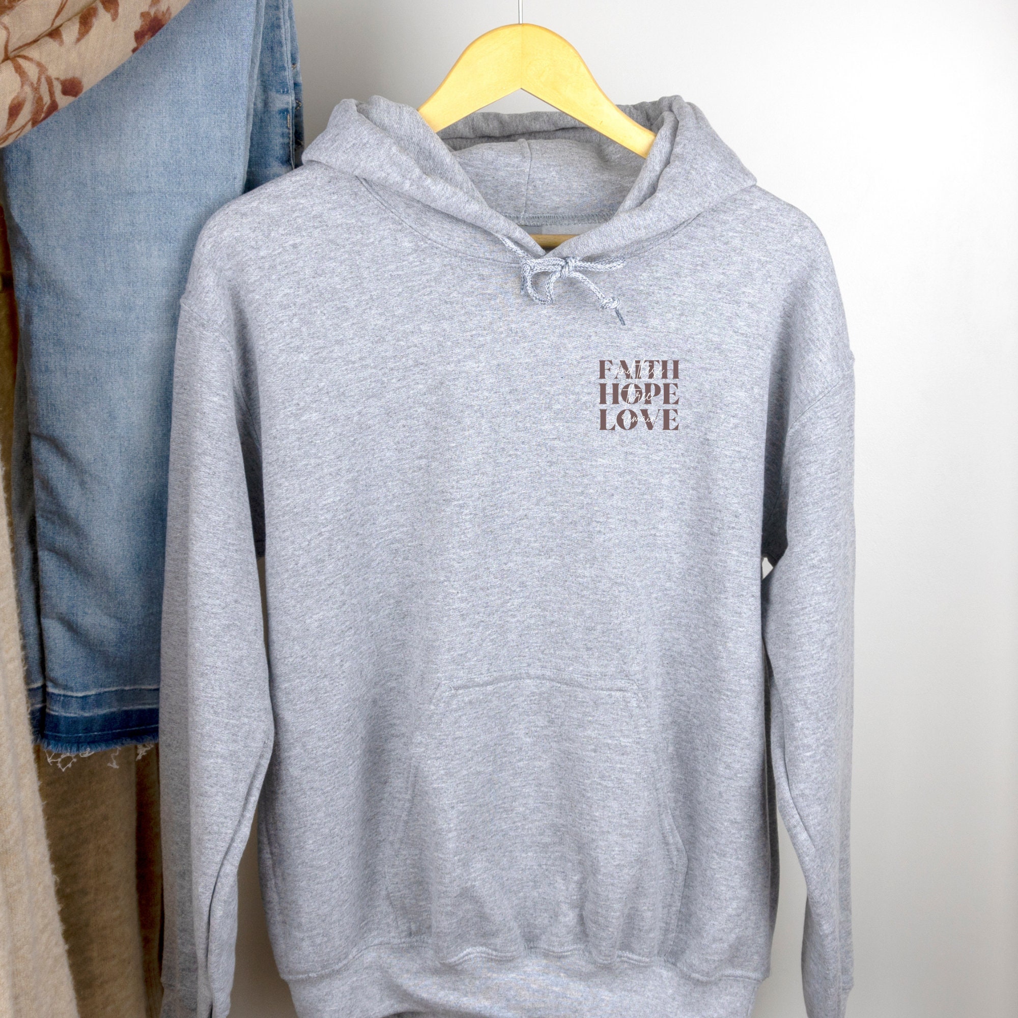 Faith Hope Love Hoodie Christian Shirt Hoodie Religious Etsy