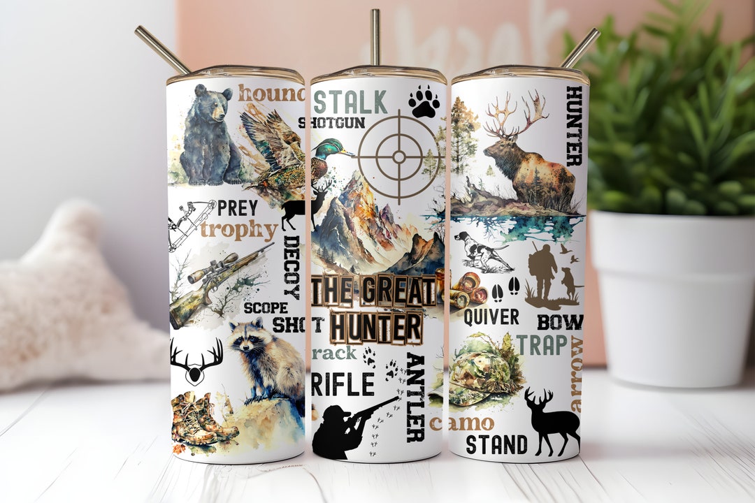 Hunting Season 20 Oz Skinny Tumbler Sublimation Design Digital Download ...