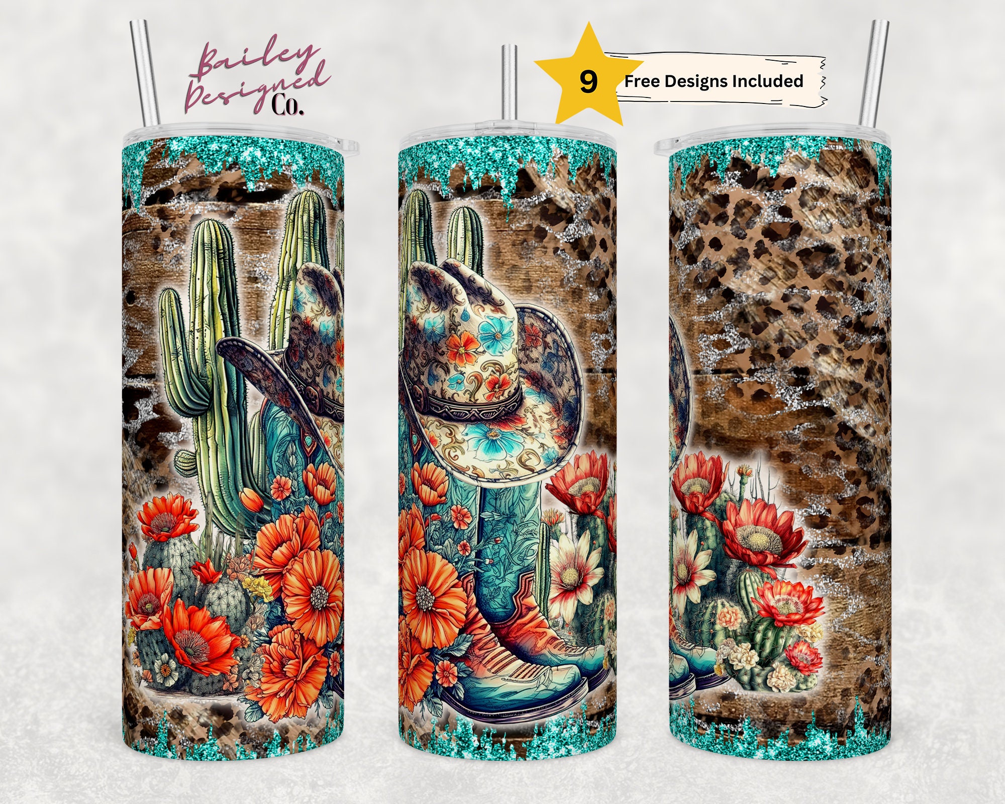 Cowgirl Boots 20 Oz Skinny Tumbler Sublimation Design Digital Download ...