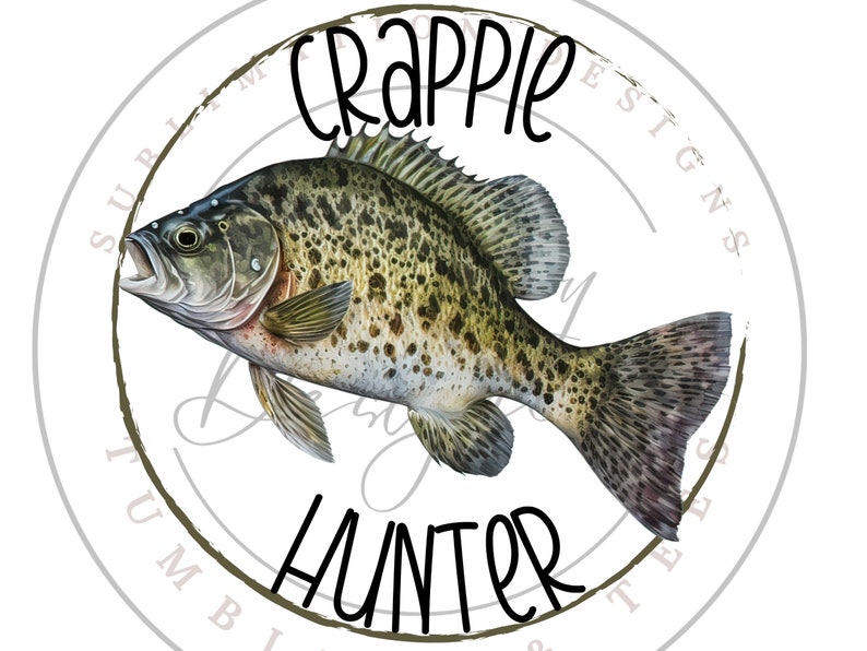 Crappie Hunter PNG, Crappie Fishing Digital Download, Fish Sublimation PNG, Crappie Fish Sublimation PNG image 1