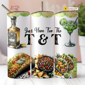 Tacos and Tequila 20 oz Skinny Tumbler Sublimation Design Digital Download PNG Instant DIGITAL ONLY,  Cinco De Mayo Tumbler Wrap