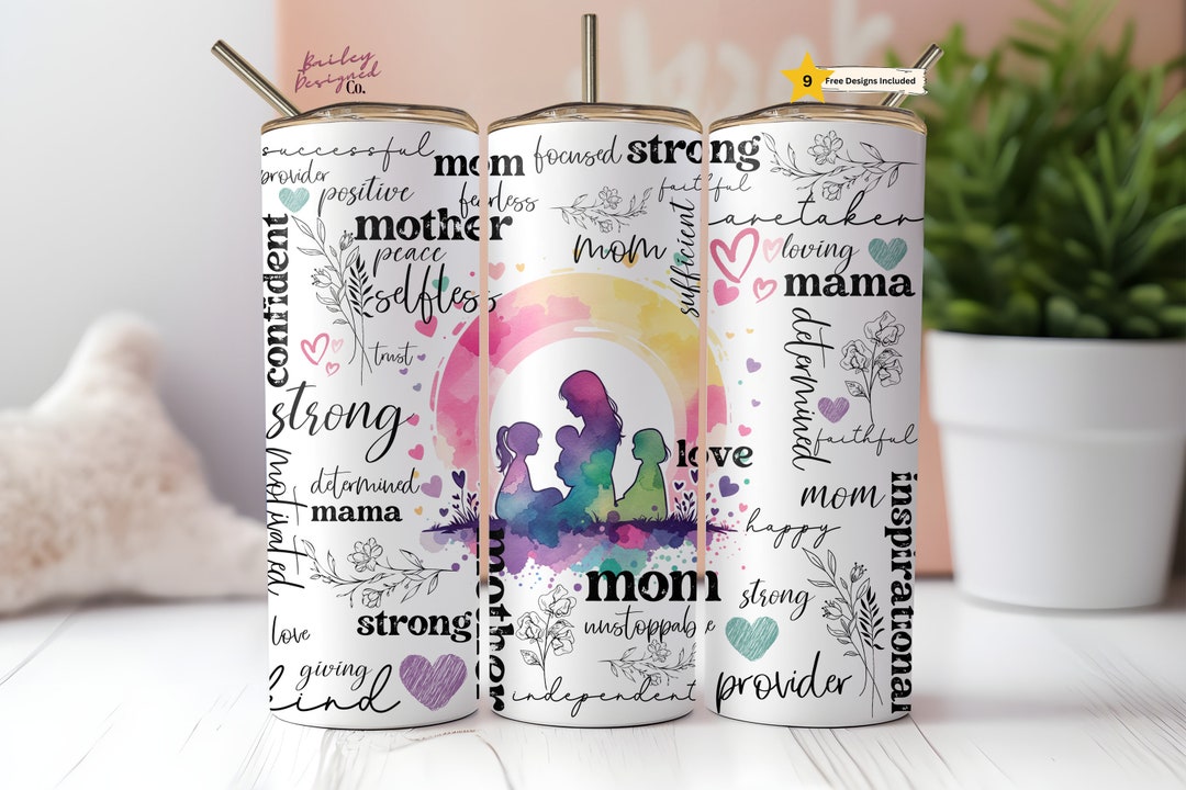 Mother's Day Mom Mama 20 Oz Skinny Tumbler Sublimation Design Digital ...
