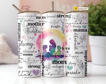 Mother's Day Mom Mama 20 oz Skinny Tumbler Sublimation Design Digital Download PNG Instant DIGITAL ONLY,  Tumbler Wrap