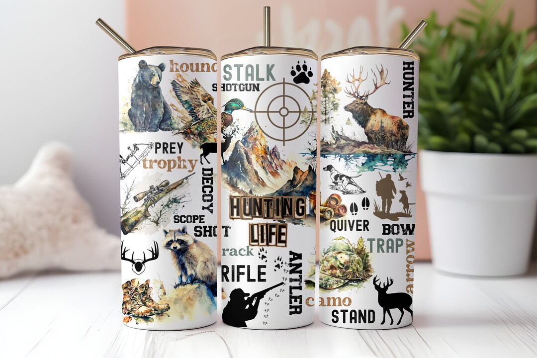 Hunting Season 20 Oz Skinny Tumbler Sublimation Design Digital Download ...