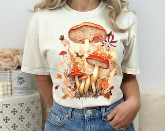 Mushrooms PNG | Cottagecore Sublimation Design | Goblincore Digital Download File | Green Witch Aesthetic Fairycore Design for Shirt for Mug