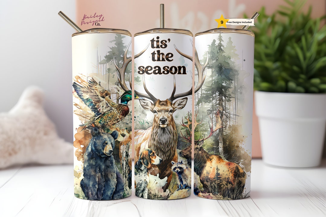 Hunting Season 20 Oz Skinny Tumbler Sublimation Design Digital Download ...