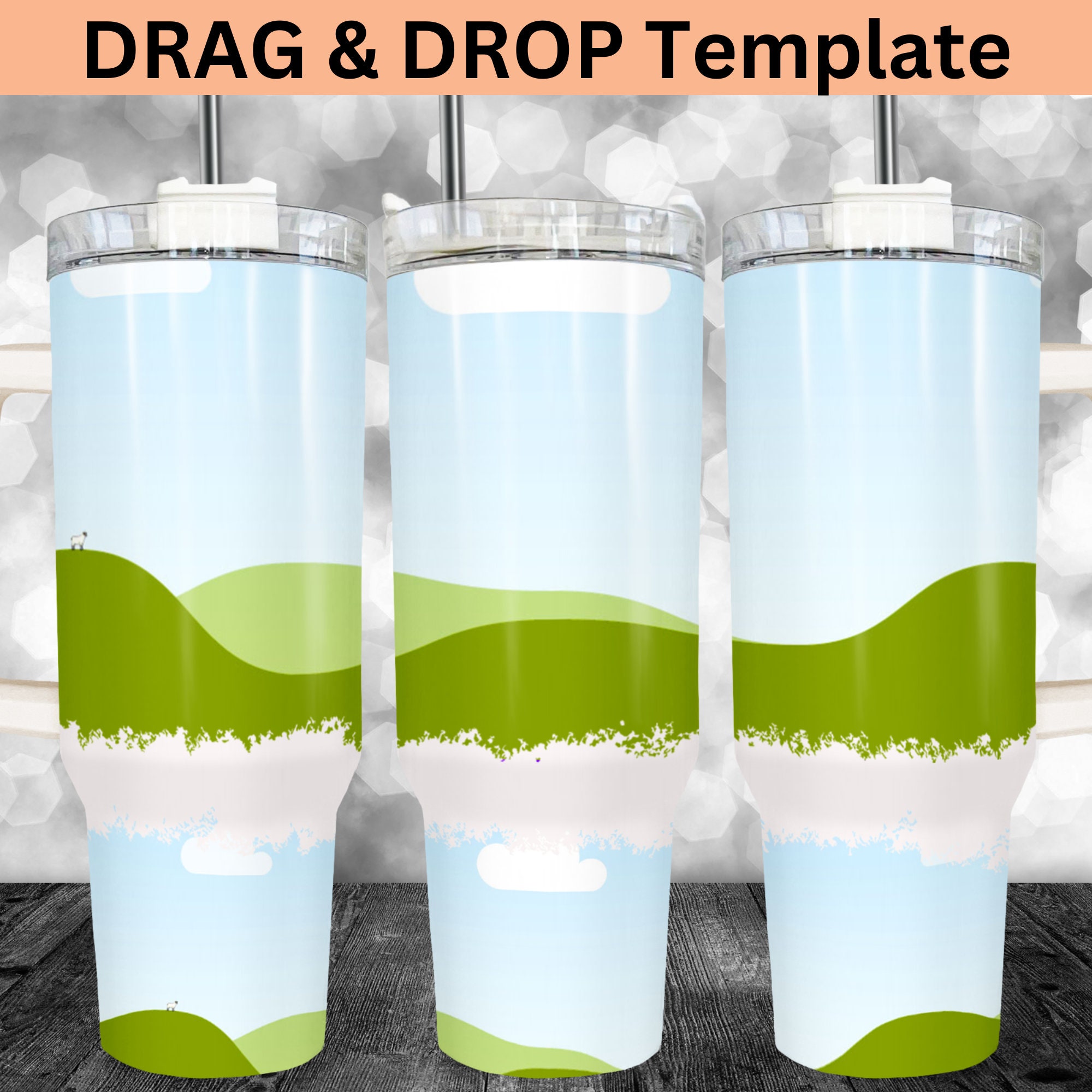 Distressed 40oz Tumbler Template, Tumbler Sublimation template, 40oz Tumbler Wrap Template, Canva Tumbler template