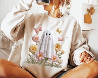 Spring Floral Sunflower Cute Ghost PNG Sublimation Design Instant Digital Download, Cute Graphics, Glass Jar png Design, Tshirt Design