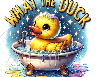 Was die Ente PNG, lustige Gummiente Clipart, freche niedliche Enten Sublimationsdesign, trendige Ente UVDTF Transfer, grafische Tee-Aufkleberdatei