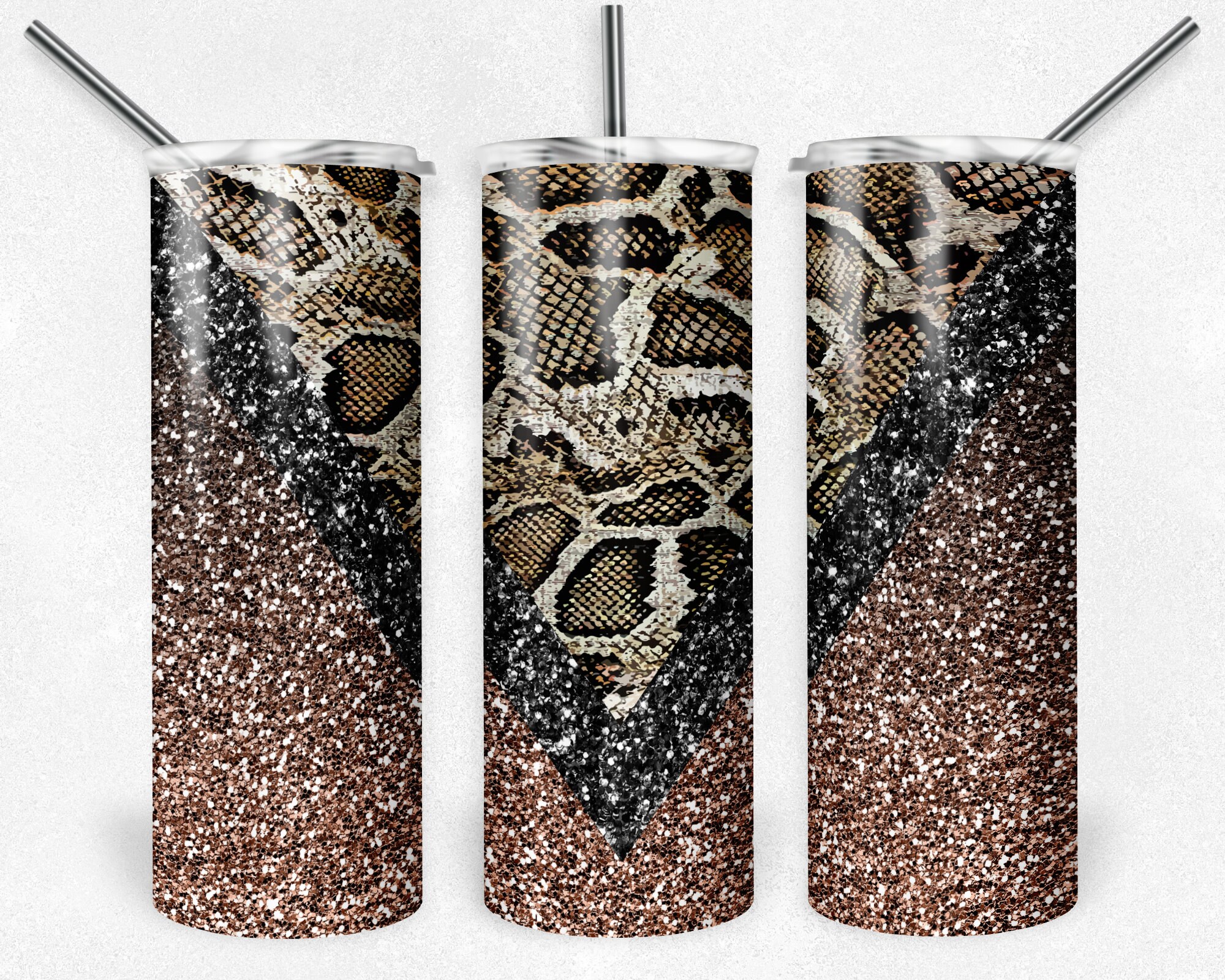 Glitter Python Python Snakeskin 20oz Sublimation Tumbler Designs, Gold Glitter V Split ...